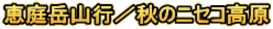 恵庭岳山行/秋のニセコ高原