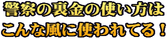 警察の裏金の使い方は こんな風に使われてる！
